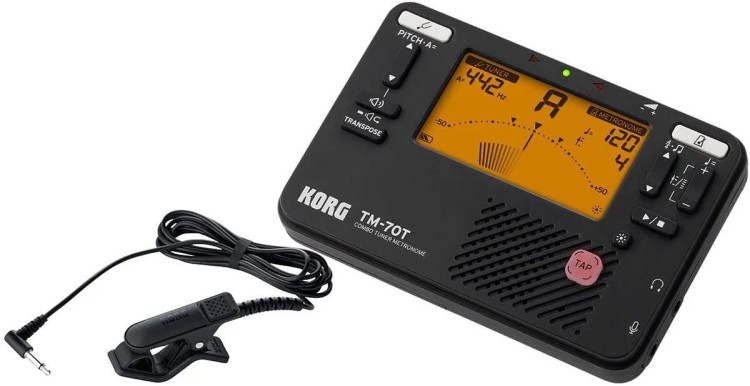 KORG TM70T C BK + CM400 Tuner i metronom z mikrofonem na klipsie