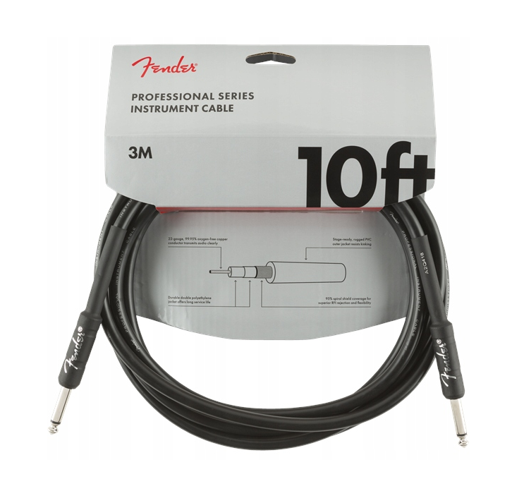 Kabel gitarowy Fender Professional Series Black 3m 099-0820-024