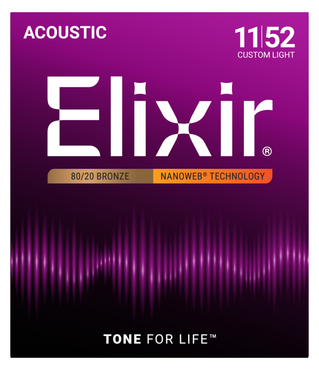 Elixir 80/20 Bronze 11-52 struny do gitary akustycznej