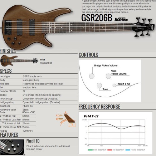 Ibanez GSR206B-WNF gitara basowa 6-strunowa