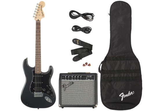 Gitara elektryczna zestaw Fender Squier Affinity Pack Strat HSS BLK