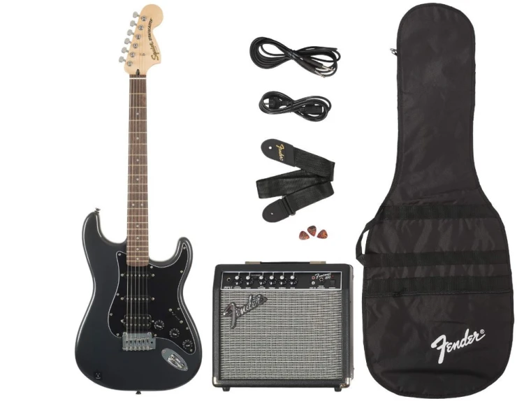 Gitara elektryczna zestaw Fender Squier Affinity Pack Strat HSS BLK