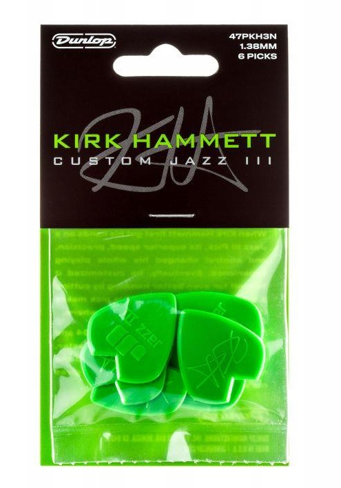 Zestaw kostek Dunlop Kirk Hammett Jazz Green 6sz.