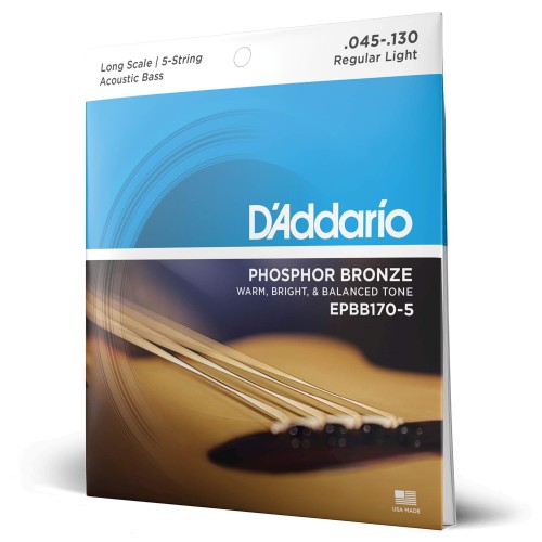 D'Addario EPBB170-5 Struny do gitary basowej akustycznej