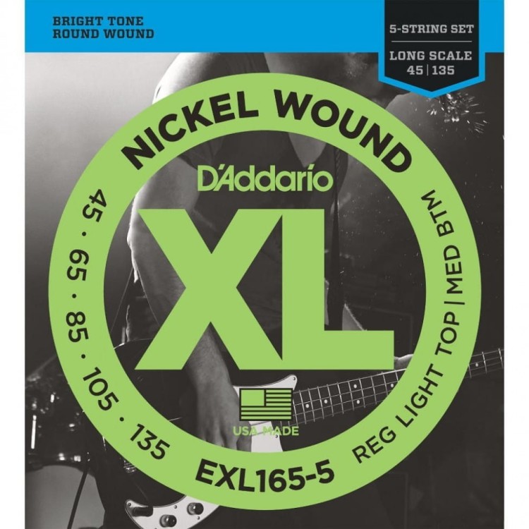 D'Addario EXL165-5 Struny do gitary basowej 45-135