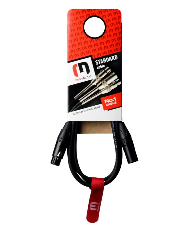 Kabel mikrofonowy XLR M - XLR F 10M Red's music MC11100