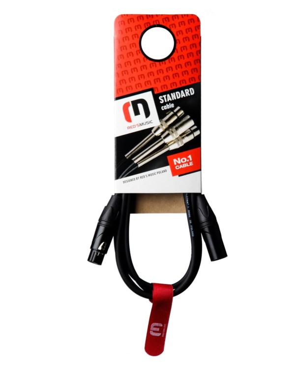 Kabel mikrofonowy XLR M - XLR F 5M Red's music MC1150