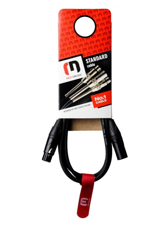 Kabel mikrofonowy XLR M - XLR F 1M Red's music