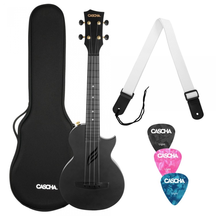 Cascha Carbon ukulele koncertowe SET