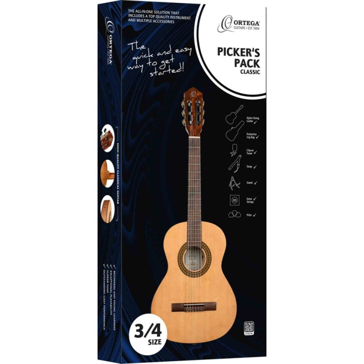 Ortega RPPC34 Picker's Pack gitara klasyczna 3/4 Zestaw