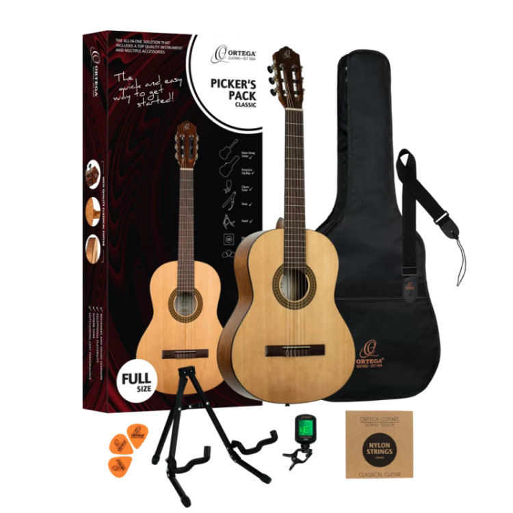 Ortega RPPC44 Picker's Pack gitara klasyczna 4/4 Zestaw