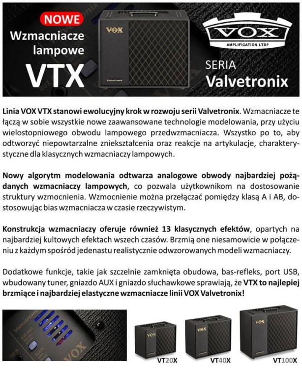 VOX VT20X  wzmacniacz combo gitarowe  20 Watt